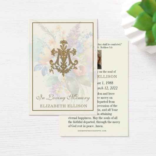 フローラマリアンクロス葬儀祈りの言葉カード (デスク)