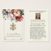 フローラマリアンクロス葬儀祈りの言葉カード (正面&裏面)