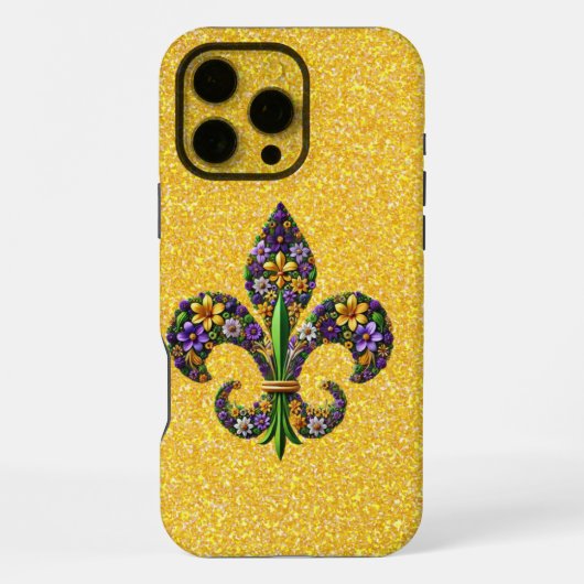 フローラマルディグラ（紋章の）フラ・ダ・リ iPhoneケース (裏面)