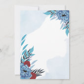 フローラマルーン及びターコイズ結婚式招待状 招待状 (裏面)