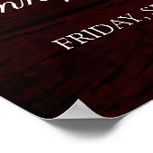 フローラマルーン素朴木製結婚の歓迎 ポスター (角)