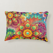 フローラマンダラコラージュサイケデリック アクセントクッション (裏面)