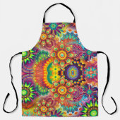 フローラマンダラコラージュサイケデリック エプロン (正面)