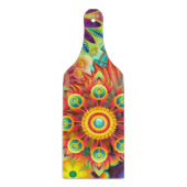 フローラマンダラコラージュサイケデリック カッティングボード (正面)