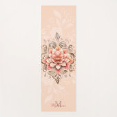 フローラマンダラコーラルピンクモチャシック名モノグラム ヨガマット (正面)