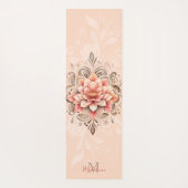 フローラマンダラコーラルピンクモチャシック名モノグラム ヨガマット (裏面)