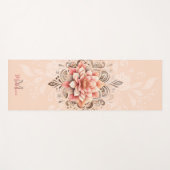 フローラマンダラコーラルピンクモチャシック名モノグラム ヨガマット (正面(横))