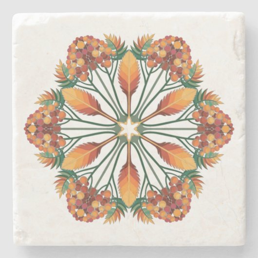 フローラマンダラデザイン秋リース ストーンコースター (正面)