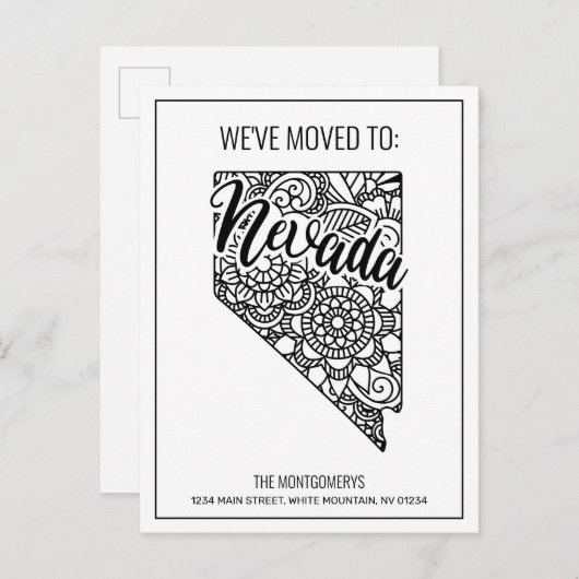 フローラマンダラネバダ州ムービング 案内ポストカード (正面/裏面)