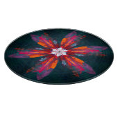 フローラマンダラフラワーオレンジレッドブルー抽象芸術 カッティングボード (角)