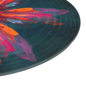 フローラマンダラフラワーオレンジレッドブルー抽象芸術 カッティングボード (角)