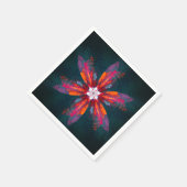 フローラマンダラフラワーオレンジレッドブルー抽象芸術 スタンダードカクテルナプキン (角)