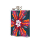 フローラマンダラフラワーオレンジレッドブルー抽象芸術 フラスク (左)