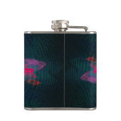 フローラマンダラフラワーオレンジレッドブルー抽象芸術 フラスク (裏面)