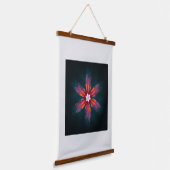 フローラマンダラフラワーオレンジレッドブルー抽象芸術 吊り下げ型タペストリー (傾斜あり)