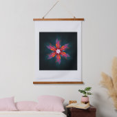 フローラマンダラフラワーオレンジレッドブルー抽象芸術 吊り下げ型タペストリー (寝室)