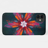 フローラマンダラフラワーオレンジレッドブルー抽象芸術 Case-Mate iPhoneケース (裏面(横))