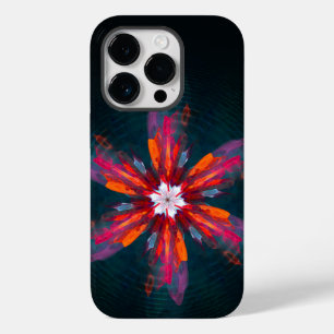 フローラマンダラフラワーオレンジレッドブルー抽象芸術 Case-Mate iPhone 14 PROケース