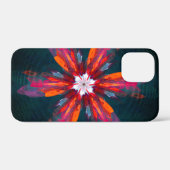 フローラマンダラフラワーオレンジレッドブルー抽象芸術 Case-Mate iPhoneケース (裏面 (横))