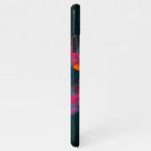 フローラマンダラフラワーオレンジレッドブルー抽象芸術 iPhoneケース (右側)