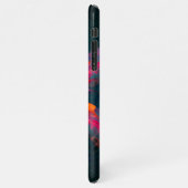 フローラマンダラフラワーオレンジレッドブルー抽象芸術 iPhoneケース (左側)