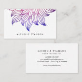 フローラマンダラブルーとパープルウォーターカラーボホ 名刺 (正面/裏面)