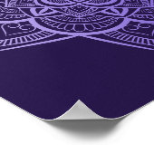 フローラマンダラベンダーパープルグラデーションアートプリント ポスター (角)