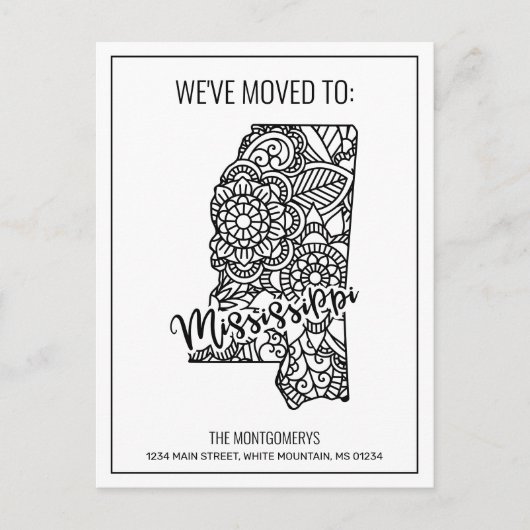 フローラマンダラミシシッピ州移動 案内ポストカード (正面)