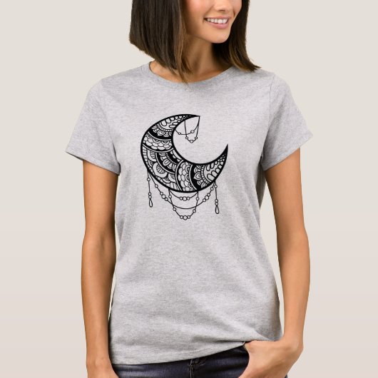 フローラマンダラムーンウィメンズ Tシャツ (正面)