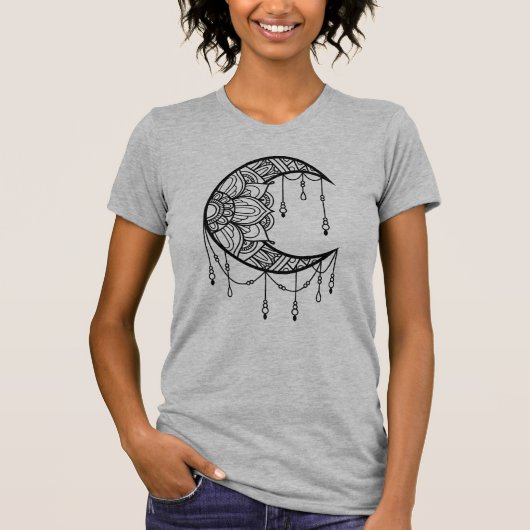 フローラマンダラムーンウィメンズ Tシャツ (正面)