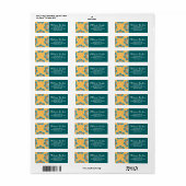 フローラマンダラータイルinオレンジ&ティール（緑がかった色） ラベル (フルシート)