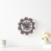 フローラマンダルインマドゥバニスタイル ラウンド壁時計 (ホーム)