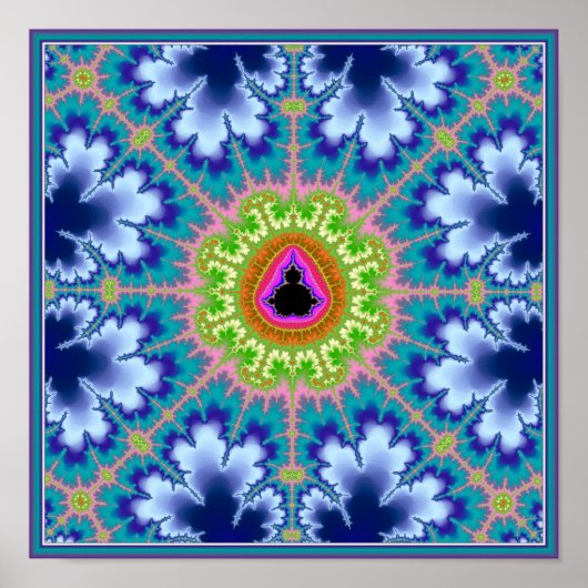 フローラマンデルブロットフラクタル ポスター (正面)