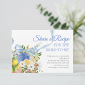 フローラマーケットブルーブライダルシャワーレシピカード エンクロージャーカード (スタンド正面)