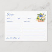 フローラマーケットブルーブライダルシャワーレシピカード エンクロージャーカード (裏面)