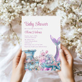 フローラマーメイドテールヒトデ赤ちゃんシャワー 招待状