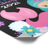 フローラマーメイド学校最初の日Chalkboard ポスター (角)