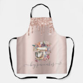 フローラミキサグリッタードリップバラ金ゴールド エプロン (正面)