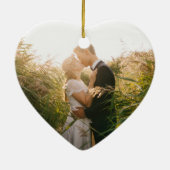 フローラミスターとミセス写真の私たちの初めてのクリスマス セラミックオーナメント (裏面)