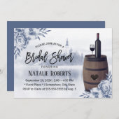 フローラミスティ素朴レイクワインバレルブライダルシャワー 招待状 (正面/裏面)