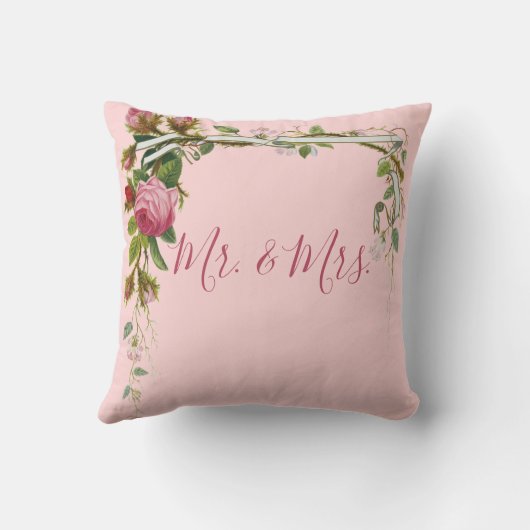 フローラミセス結婚の花婿ピンクエレガント色 クッション (裏面)