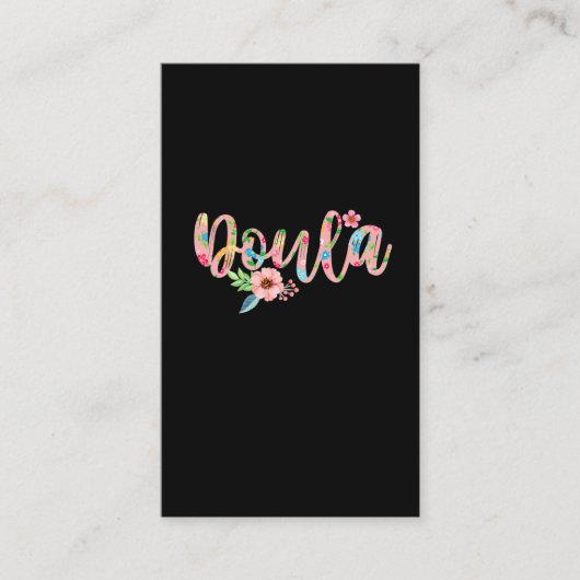 フローラミッドワイフフラワーキュートベビー誕生ドゥラ 名刺 (正面)