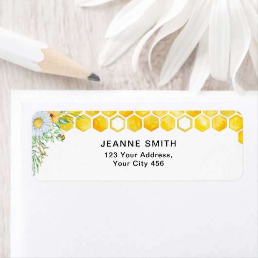 フローラミツバチ差出人住所ラベル ラベル (インサイチュ)
