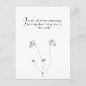 フローラミニマリストカスタマイズ可能な確認カード ポストカード (正面)