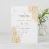 フローラミニマリスト水彩結婚式招待状 招待状 (スタンド正面)