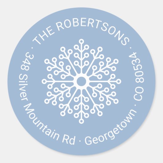 フローラミニマルスノーフレークホリデー差出人住所 ラウンドシール (正面)