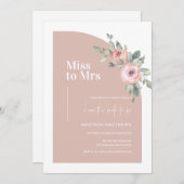 フローラミニマルピ恋しく思クク・アーブライダルシャワー 招待状 (正面/裏面)