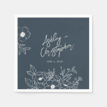 フローラミニマルボタニカルブルー結婚ズカクテル