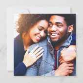 フローラミニマルラベンダーフォトカードの日付を保存 招待状 (裏面)