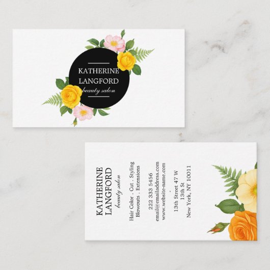 フローラミニマルリース美しいサロンスイート 名刺 (正面/裏面)